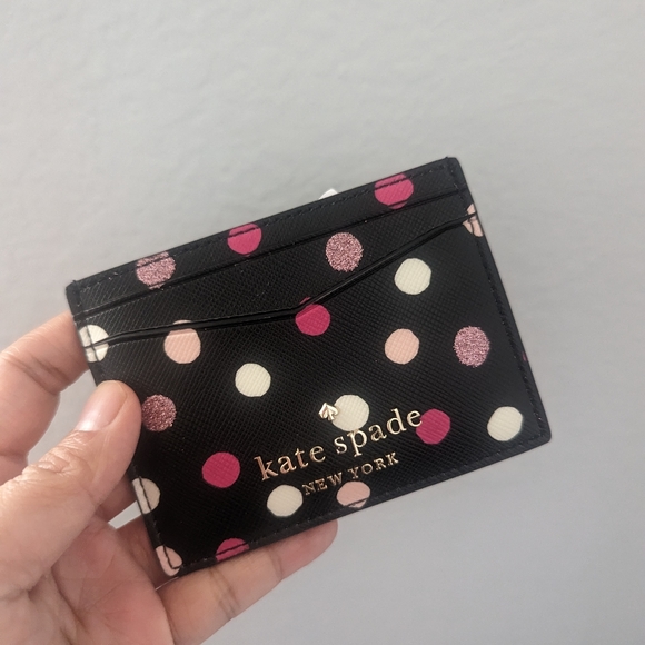 Kate Spade Carson Glimmer Dot Print Convertible Crossbody & Card Holder Set - Picture 4 of 6